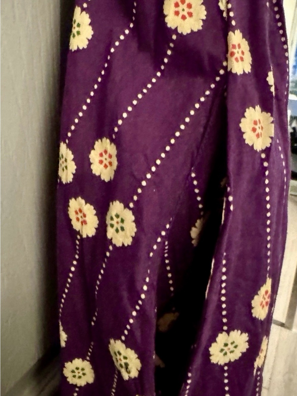 Emily and Fin ModCloth Purple Floral Retro Fit & Flare Dress XL - Picture 3 of 6